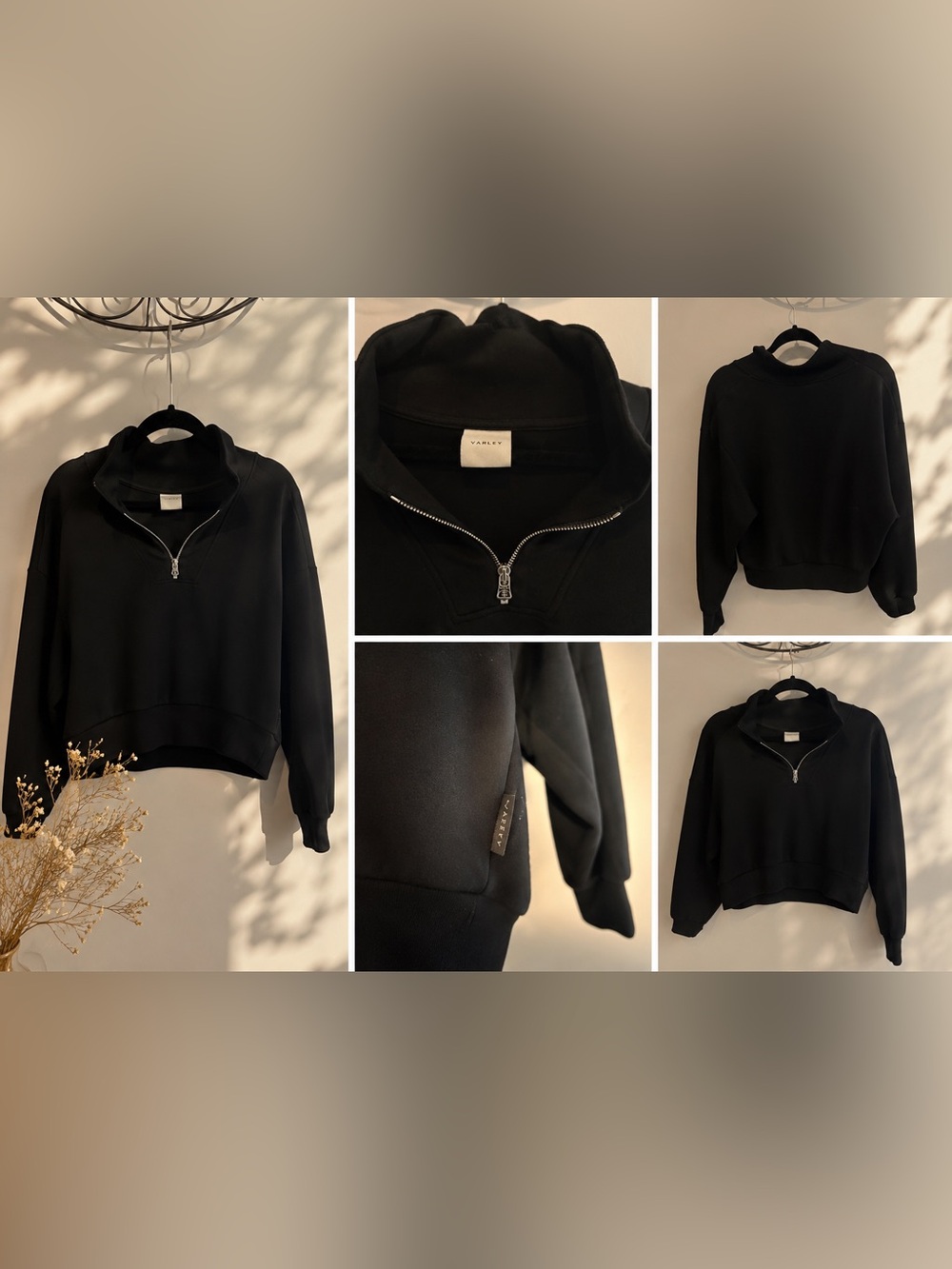 Varley Black Half-Zip Hoodie Sweatshirt - Women